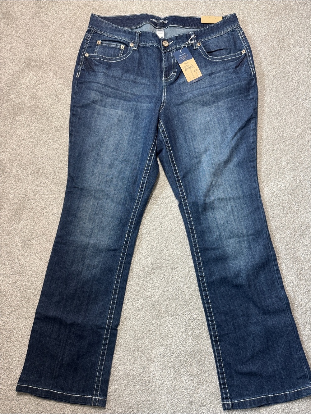 NWT MAURICES TAYLOR JEANS WOMENS PLUS SIZE 20 LONG DENIM BLUE